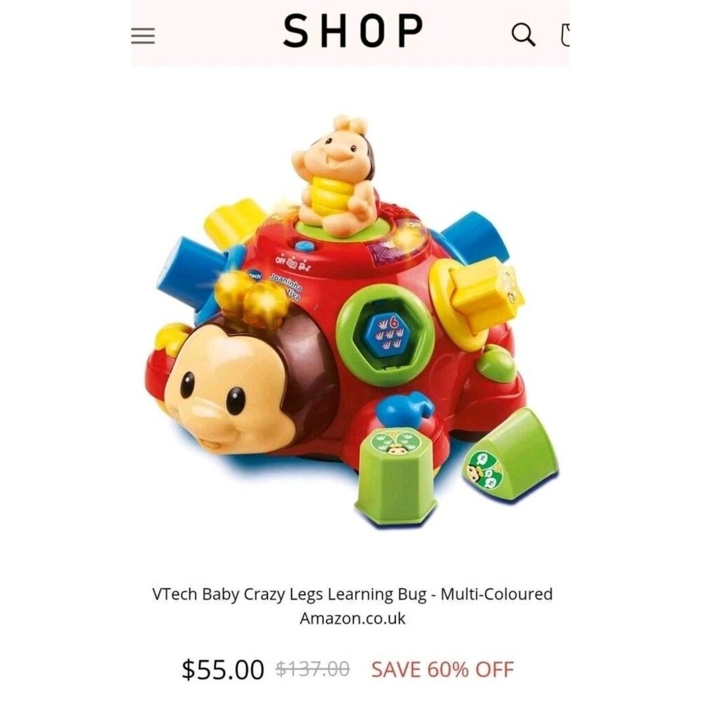 Vtech Crazy Legs Learning Bugs 12-36 Months